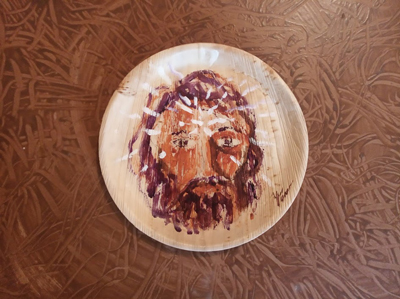 The Last Supper on Throwaway Plates By Spiritual Artist Tarun Cherian