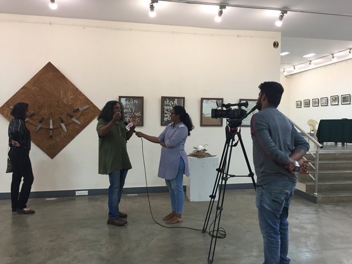 Tarun being interviewed during Humpty Dumpty Meets God
