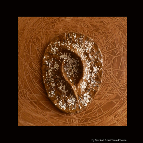 Akkrahanna the cosmic egg by spiritual artist tarun Cherian, from Humty Dumpty Meets God Art Exhibition